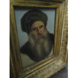 19th century school - shoulder length portrait of a bearded male character, possibly Russian, oil on
