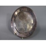 Silver Jubilee commemorative salver engraved with the bust of Queen Elizabeth II amidst a scrolled