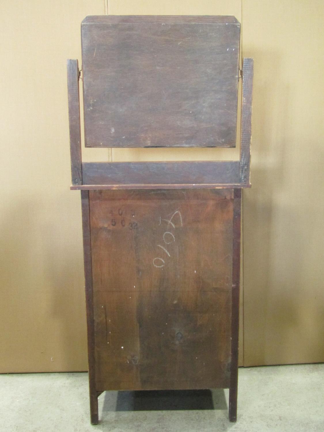 A small Edwardian/1920s stripped oak dressing chest of four long drawers, beneath a rectangular - Image 2 of 3