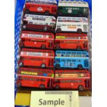 22 corgi Double decker buses together with 20 unsorted Corgi bus boxes