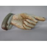 Novelty fibre glass wall hanging in the form of a pointing finger, 70cm long