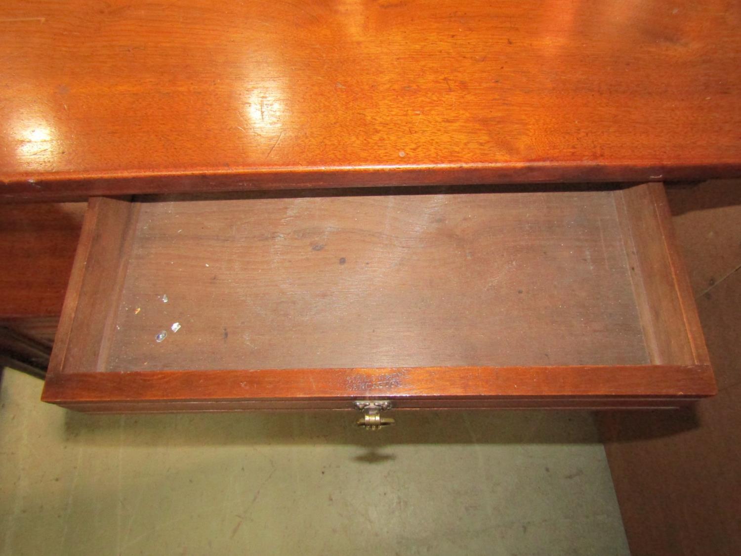 A good quality late Victorian walnut buffet by Gillow & Co Lancaster, with shallow mould rail back - Image 2 of 5
