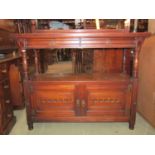 A good quality late Victorian walnut buffet by Gillow & Co Lancaster, with shallow mould rail back