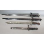 Three 1907 pattern English bayonet and one other excavated bayonet