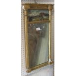 Two similar 19th century pier mirrors with moulded frames and a hand painted reserve glass panels,