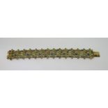 9ct multi-sapphire bracelet in hues of green, blue, pink and yellow, 18.4cm long approx (excluding