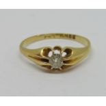 18ct claw set diamond solitaire ring, the stone 0.20cts approx, size R/S, 3.1g
