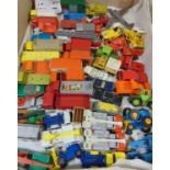 Collection of unboxed cars, lorries, trucks and tractors by various makers including Corgi