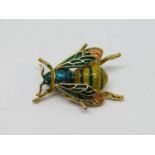 Silver gilt novelty enamelled pendant / brooch in the form of a bee, 3.5cm max approx
