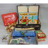 Vintage toys and games including Piggeries, Magic Robot, RMS Queen Mary 'Take to pieces' model and