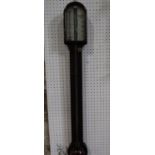 A good quality by J Brunner of London rosewood stick barometer with bone/ivory inscribed back plate,