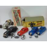 Collection of clockwork cars by Schuco and Gescha including a boxed Schuco Examico 4001, a Schuco