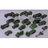 Collection of unboxed military vehicles by Dinky (including some SuperToys) mostly army trucks and