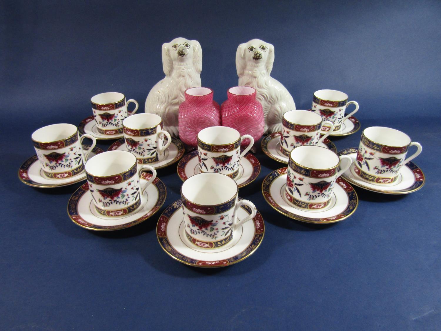 royal Worcester 10 piece coffee can set, with ten cans and ten saucers, with imari type foliate