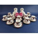 royal Worcester 10 piece coffee can set, with ten cans and ten saucers, with imari type foliate
