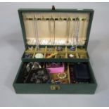 Collection of vintage costume jewellery, contained in a jewellery box