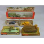 Collection of boxed Dinky vehicles including Leopard Recovery tank 699, 6 Pounder Anti tank gun 625,