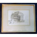 RODNEY HUBBUCK, BRITISH 20TH CENTURY, 'NOBELMANS' TENEMENT, PENCIL DRAWING, ILLUS. ARCHITECTURAL