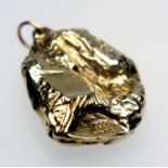 9 CT GOLD 'NUGGET' PENDANT, 12.7 GRAMS