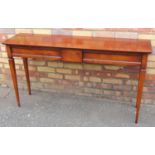 KENNEDY, IPSWICH, CHERRYWOOD SIDE TABLE WITH TWO DRAWERS, ON TAPERING LEGS (H. 76 CM, W. 140 CM,