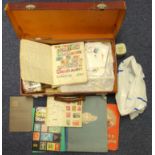 TWO IMPROVED POSTAGE STAMP ALBUMS CONTAINING VICTORIAN AND LATER BRITISH, COMMONWEALTH AND STAMPS OF