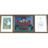 TAUNTON CIDER 'ADVERTISING' RECTANGULAR WALL MIRROR, IN A REEDED WOOD FRAME, 44.2 X 56 CM AND TWO
