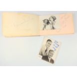 PRE WAR LEATHER CELEBRITY AUTOGRAPH ALBUM CONTAINING SIGNATURES OF DORIS AND ELSIE WATERS, BRIAN