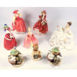 FIVE ROYAL DOULTON BONE CHINA FIGURES, 'BUTTERCUP', HN 2399 (H. 18 CM), 'CHRISTMAS MORN', HN