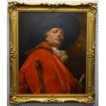 ALEX DE ANDREIS (1880-1929) PORTRAIT OF A CAVALIER, OIL ON CANVAS, IN A GILT FRAME, SIGNED LOWER