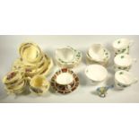 COLCLOUGH BONE CHINA VINE PART TEASET (22), WEDGWOOD EARTHENWARE FLORAL PART TEASET (17) ROYAL CROWN