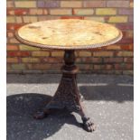 19TH CENTURY CONTINENTAL ELM TABLE WITH A TILTING CIRCULAR POLLARD ELM ONE PIECE TOP WITH A