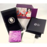 ELIZABETH II FOUR GENERATIONS OF ROYALTY .999 5 OZ. SILVER PROOF £10 COIN, 2018 (No.0707) IN