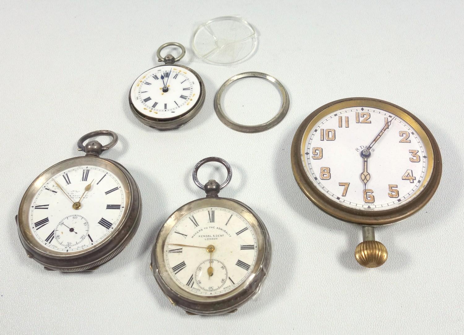 19TH CENTURY SILVER SWISS OPEN FACED POCKET WATCH WITH A WHITE ENAMELLED DIAL INSCRIBED, 'MAKERS - Image 2 of 6