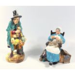 ROYAL DOULTON GROUP 'NANNY', HN 2221 (H. 14.5 CM AND A FIGURE 'THE MASK SELLER', HN 2103 (H. 22.3