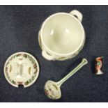 PORTMEIRION BOTANIC GARDEN SOUP BOWL WITH LADLE AND DOMED COVER (CRACKED), (H.32 CM) AND A ROYAL
