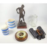 EDWARDIAN ART UNION OF LONDON, 1908, SPELTER FIGURE, 'POST PUGNAM', STANDING ON A RECTANGULAR BASE