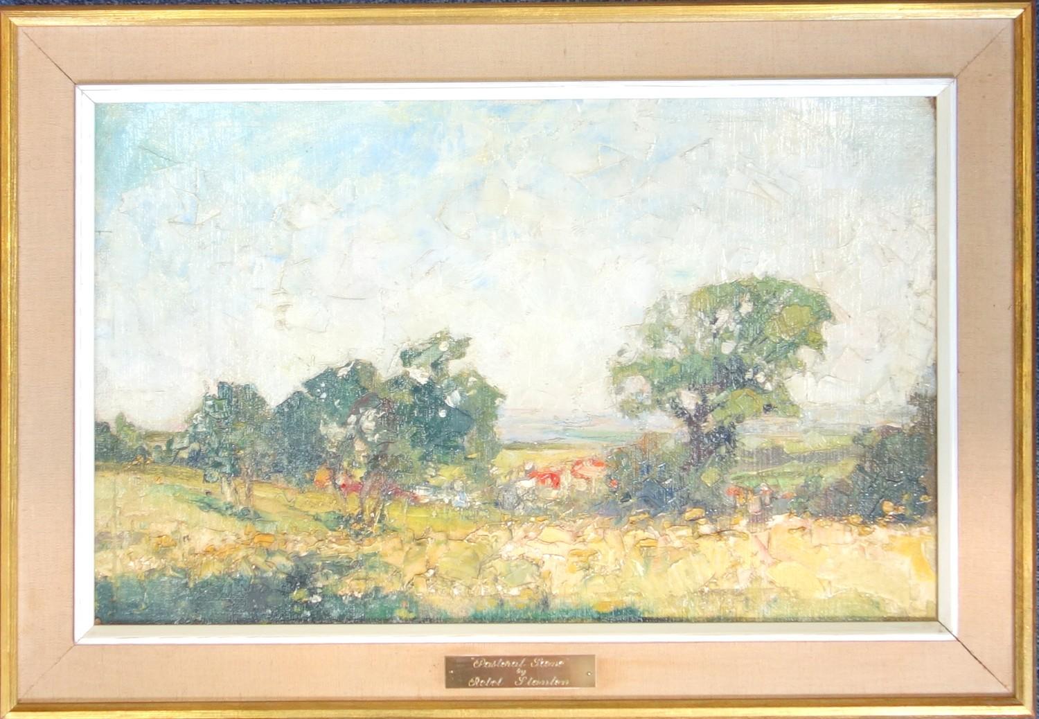 CHARLES REBEL STANTON (1890-1954), 'PASTORAL SCENE', CIRCA 1930'S, OIL ON BOARD, 31 X 49.7 CM.