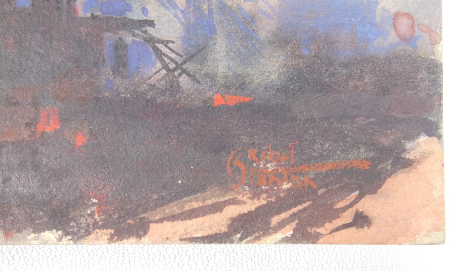 CHARLES REBEL STANTON (1890-1954), WW1, FRANCE,'NOEX LES MINES, SEPTEMBER 1915', SIGNED LOWER - Image 3 of 4
