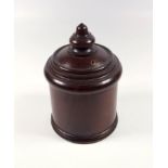 H.M.S. ALERT - TURNED CYLINDRICAL HARDWOOD BOX WITH COVER, NOW DRILLED AS A STRING BOX THE INSIDE OF