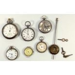 A VICTORIAN POCKET WATCH WITH A SILVER DIAL, GILT ROMAN NUMERALS AND SECONDS DIAL ENCLOSING A