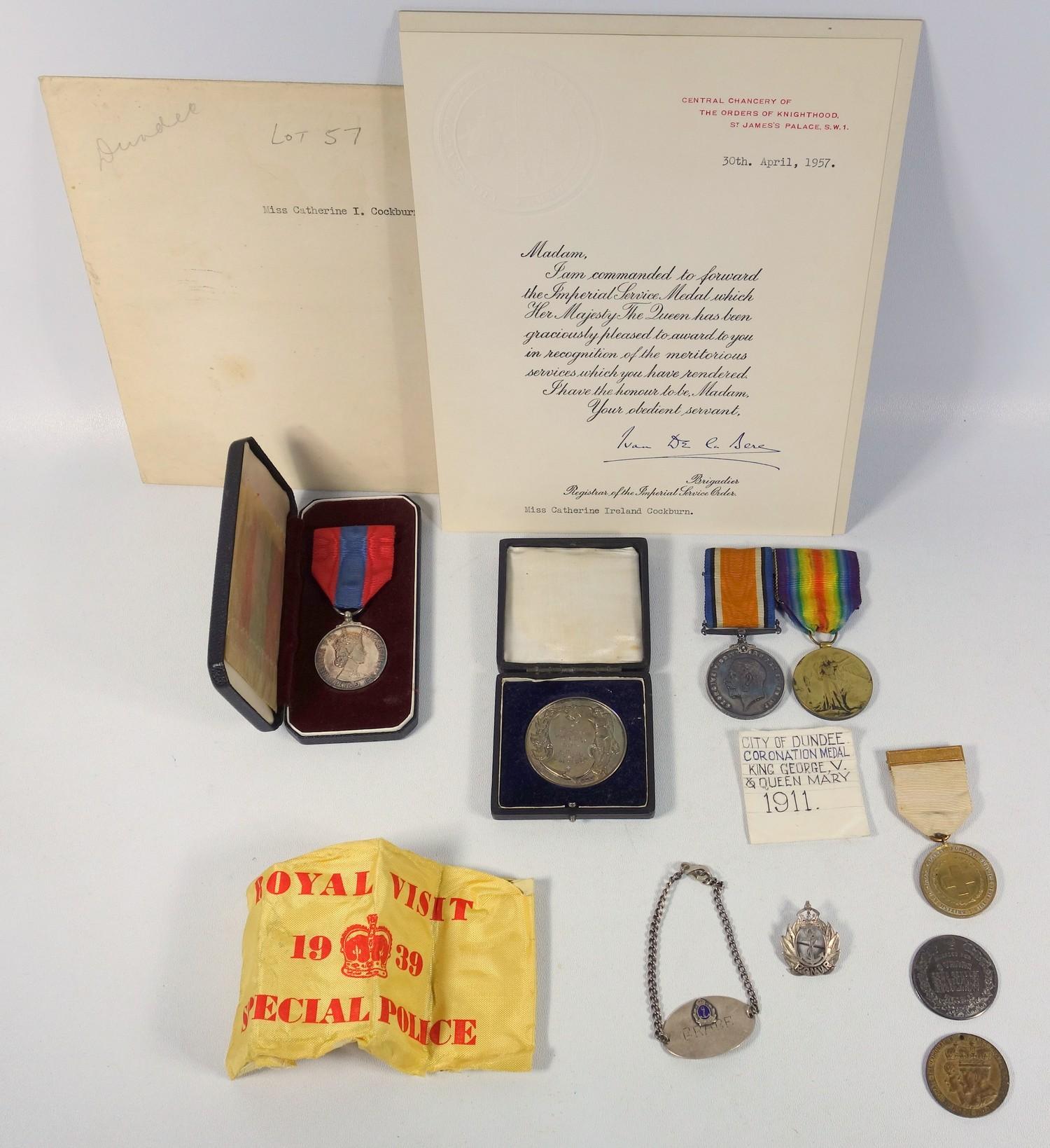 PAIR OF WWI MEDALS AWARDED TO 103721 PRIVATE J. COCKBURN MACHINE GUN CORPS COMPRISING WAR AND