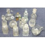 FIVE CUT GLASS DECANTERS, SIX OTHERS AND A CUT JUG (12)