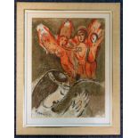 MARC CHAGALL (1887-1985) - 'SARAH AND THE THREE ANGELS' M. 240, 1960 ORIGINAL COLOUR LITHOGRAPH FROM