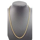 9 CT GOLD ROPE-TWIST NECKLACE, 7.3 GRAMS
