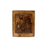 A wooden icon depicting the beheading of John. Russia, 17th century. Incl. documentation.