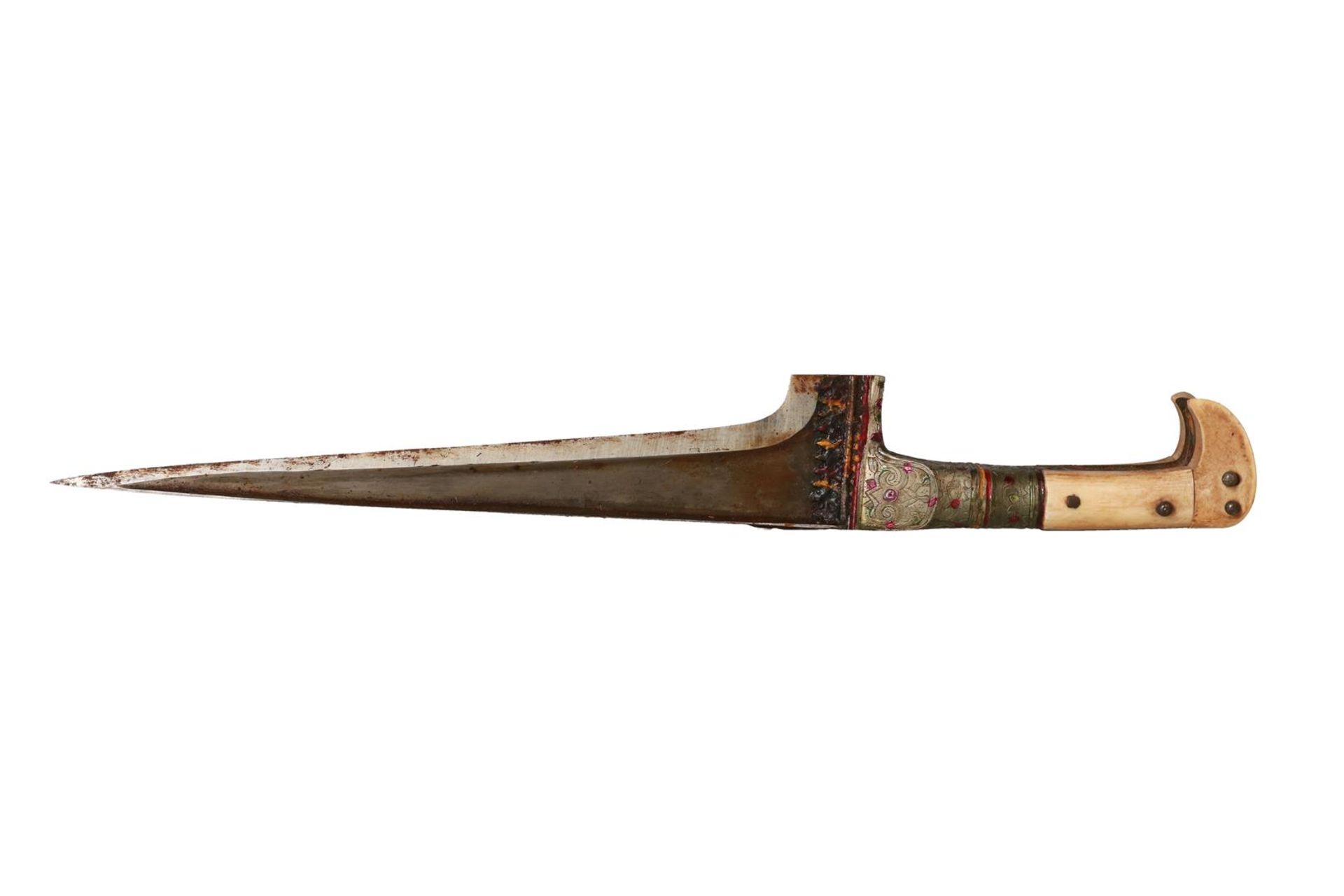 Lot of four diverse daggers, including Kadjar. The handles i.a. with ivory, gilding and jade. Three - Bild 8 aus 21