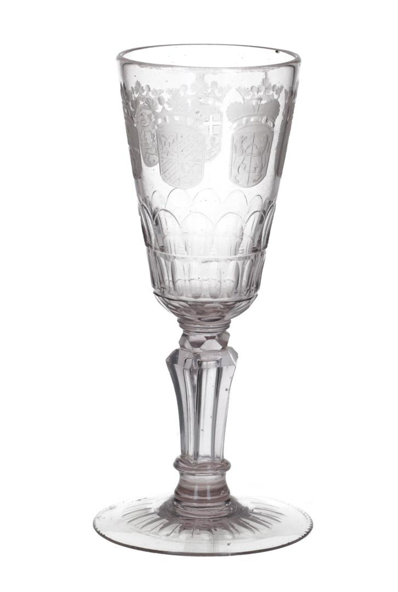 A glass goblet with heraldry of the Seven Provinces. Holland, 18th century. - Bild 9 aus 13