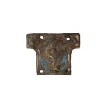 A bronze and enameled applique depicting an angel. Limoges, 13th century. Gabriëlse Collection, Mid