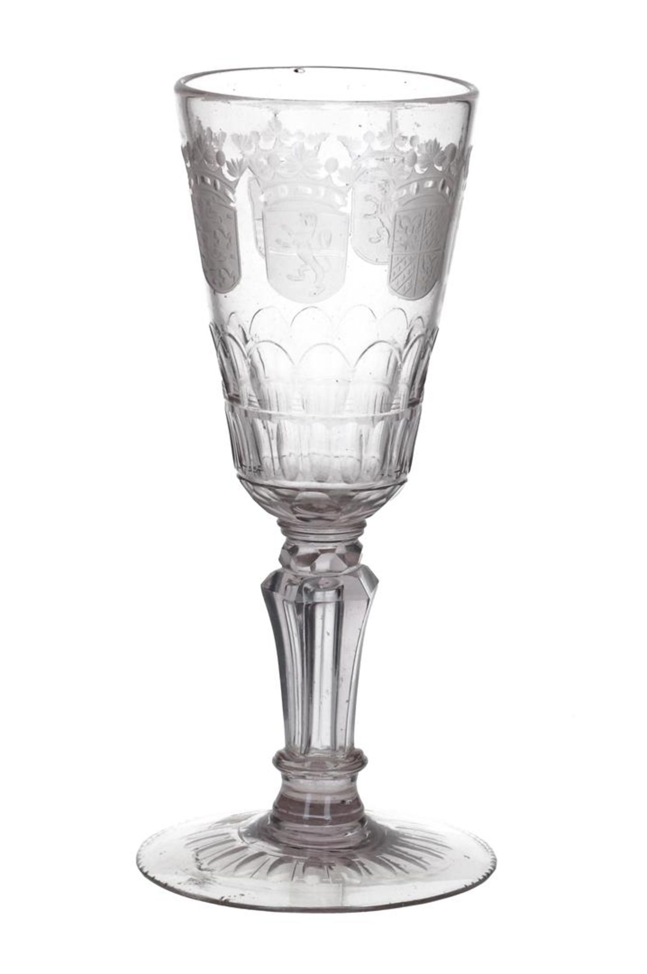 A glass goblet with heraldry of the Seven Provinces. Holland, 18th century. - Bild 8 aus 13