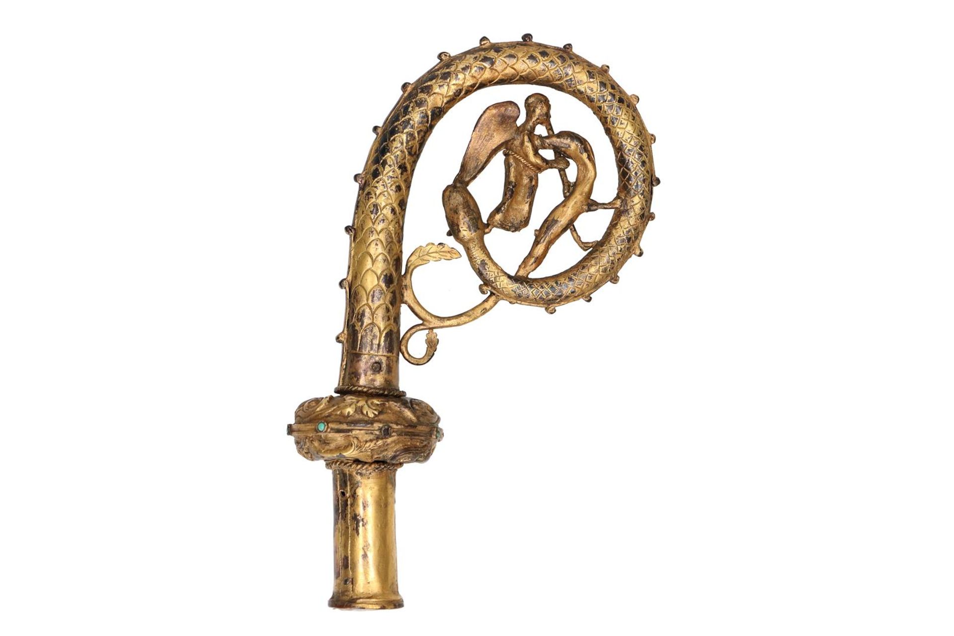 A Limoges gilt copper bishop's crozier. Roman or later. Provenance: Nagel Auktionen, Stuttgart, 2006 - Bild 2 aus 4